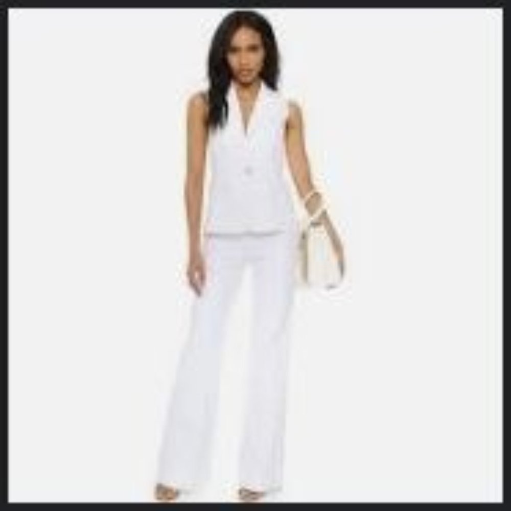 DVF White Nicola Wide Leg Pants Suit